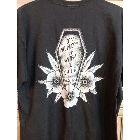Dark Seas Men's T-Shirt Coffin - When I Cared -‎ Black Size L - Picture 2 of 5